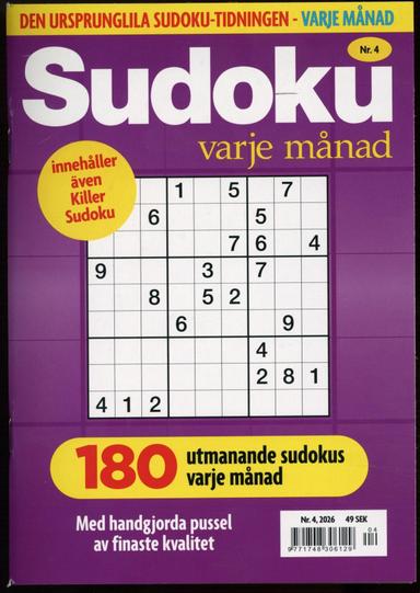 Sudoku varje månad